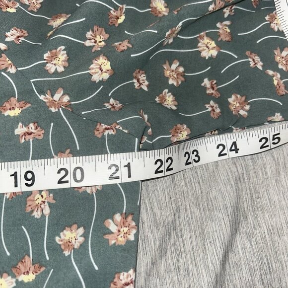 Arula Smocked Green Floral Long Sleeve Coquette Peasant Cropped Blouse Size 2X - Picture 6 of 7